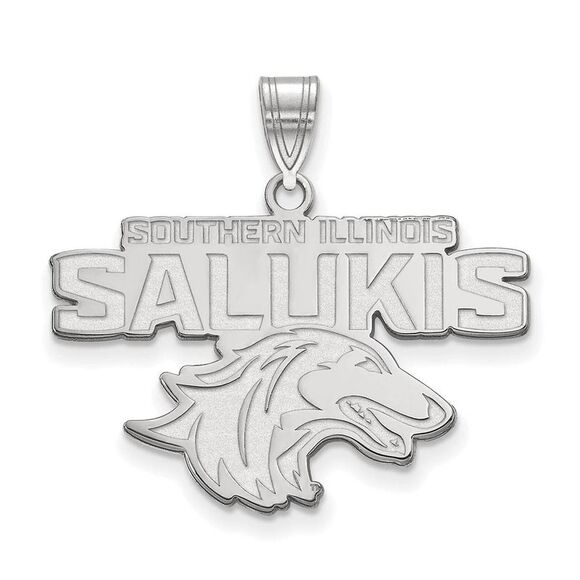14k White Gold Southern Illinois U. Large Pendant